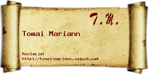 Tomai Mariann névjegykártya